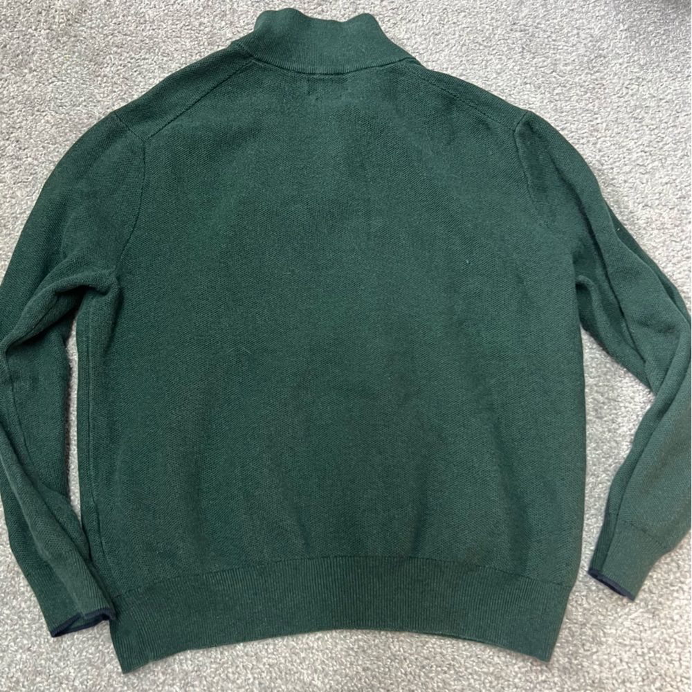 Polo Ralph Lauren Sweater Mens Extra large Green Pima Pique Knit Quarter Zip - Picture 6 of 7